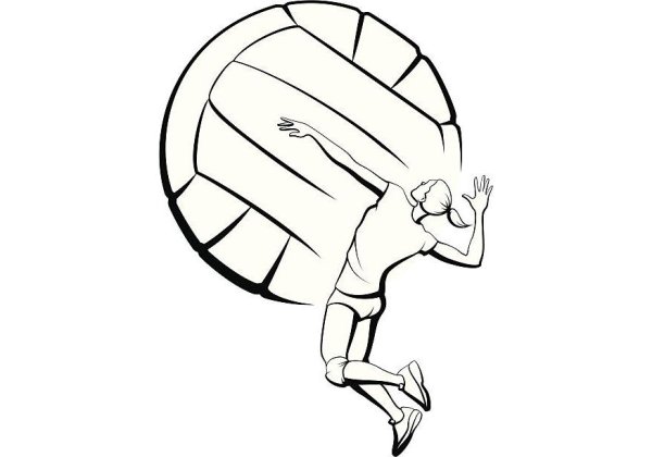 Раскраска на тему волейбол