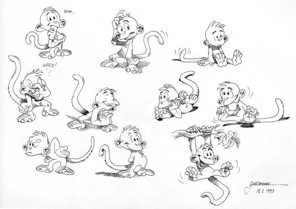 Веселая мартышка раскраска