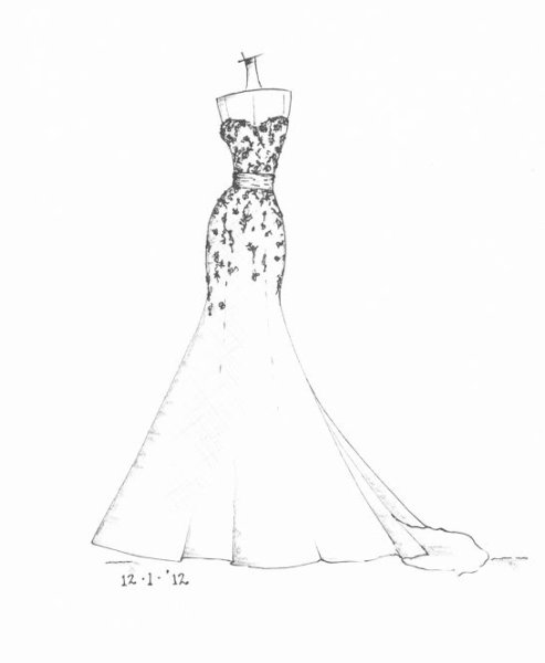 Платье рисунок