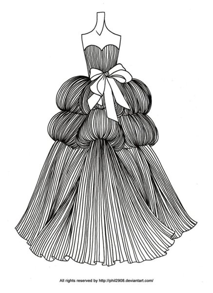 Красивые платья срисовать
