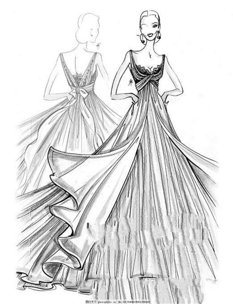 Эскиз коктейльного платья