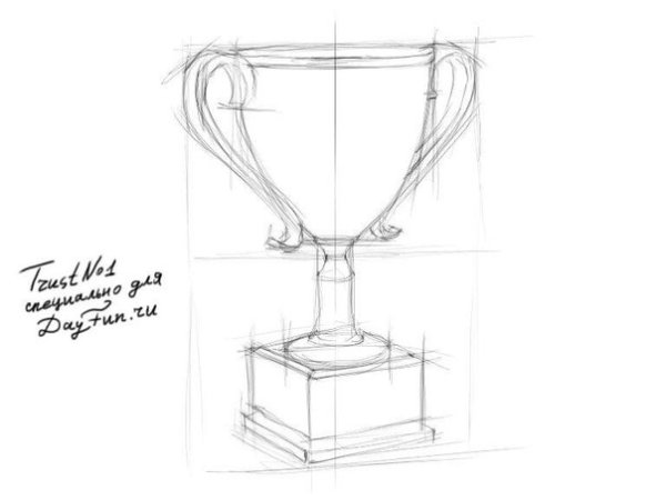 Кубок рисунок карандашом