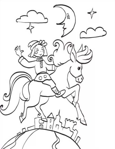 Рисунок конёк горбунок для 4 класса