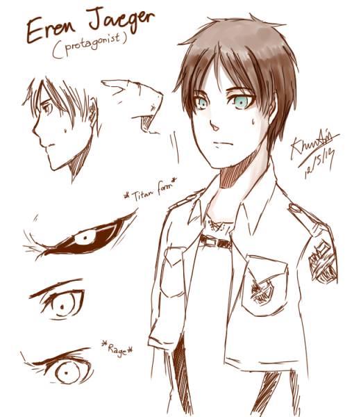 Эрен Йегер карандашом