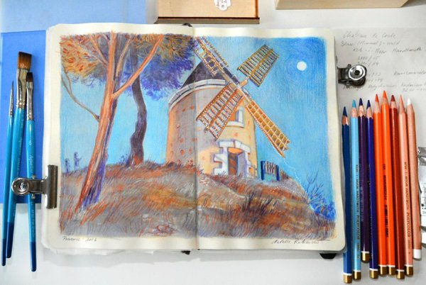 Скетч Натали Ратковски пейзаж