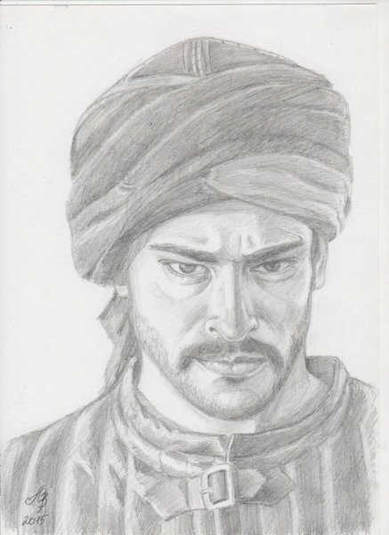 Бурак Озчивит портрет нарисованный