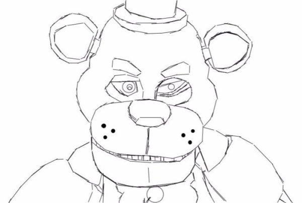 Раскраска АНИМАТРОНИКИ золотой Фредди