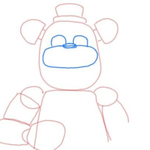 Нарисовать мишку Фредди поэтапно