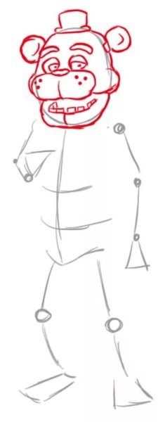 Нарисовать мишку Фредди поэтапно