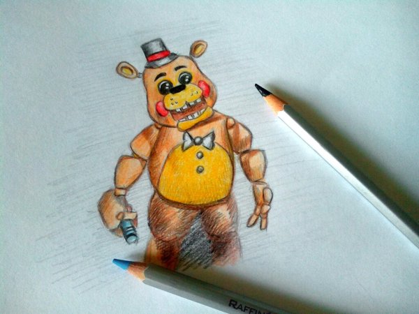 Мишка Фредди карандашом