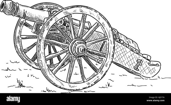 Контурный рисунок артиллерии