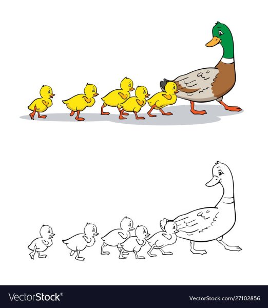 Утка с утятами Графика