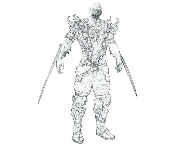 Раскраска мортал комбат Барака