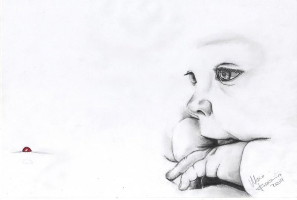 Младенец рисунок карандашом