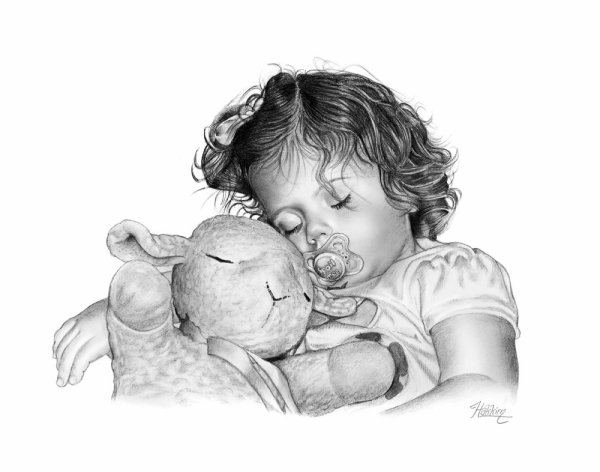 Нарисовать младенца карандашом