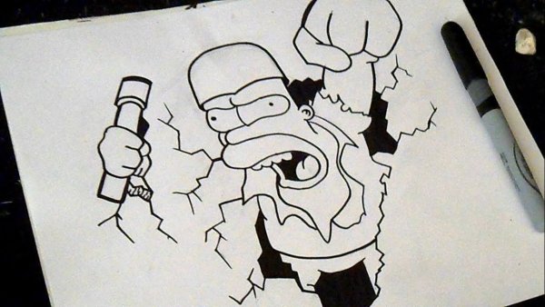 Граффити карандашом баллончик