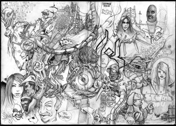 Рисунки в стиле андеграунд карандашом