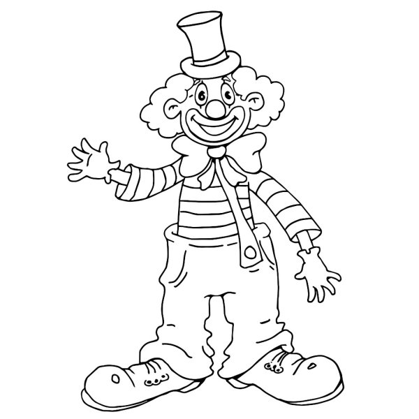 Клоун для раскрашивания детям