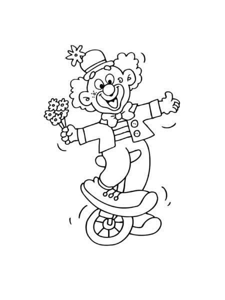 Клоун рисунок раскраска