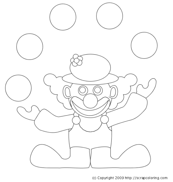 Клоун в цирке рисуем