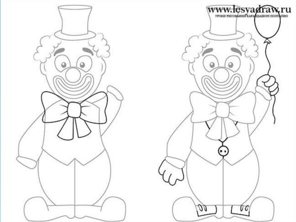 Веселый и грустный клоун раскраска