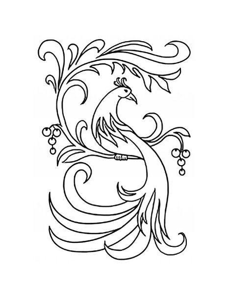 Птица Феникс рисунок