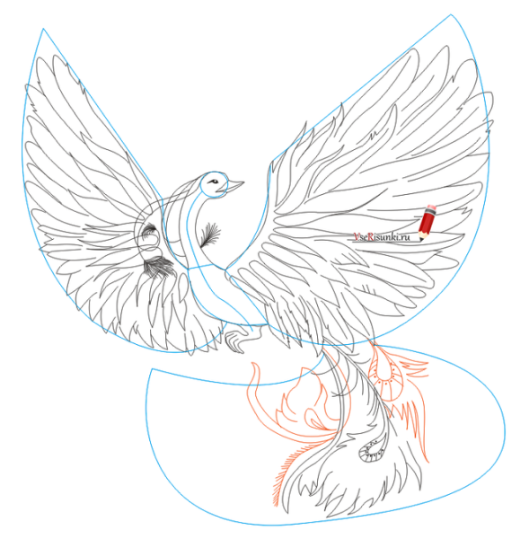 Перо Жар птицы джутовая филигрань