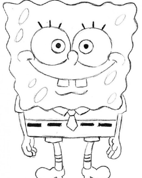 Спанч Боб рисунок карандашом