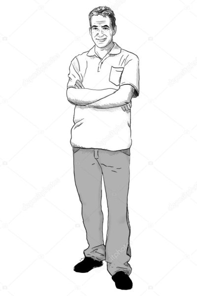 Мужчина в костюме карандашом