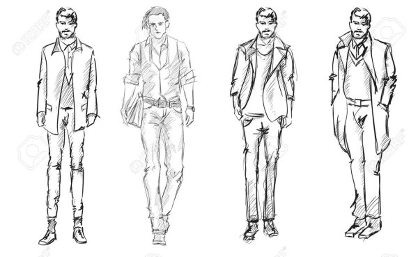 Человек в костюме рисунок