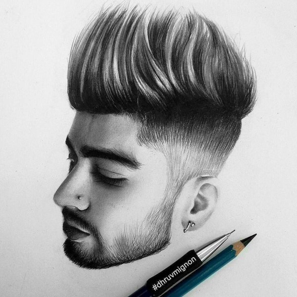 Мужские прически карандашом