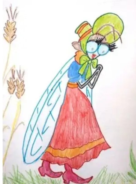 Рисунок к басне Крылова Стрекоза и муравей