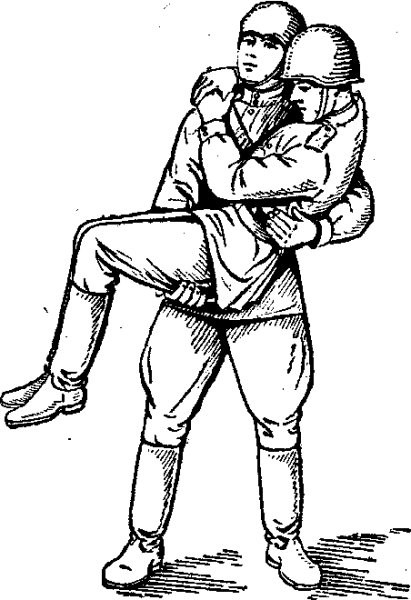 Вынос раненого на спине