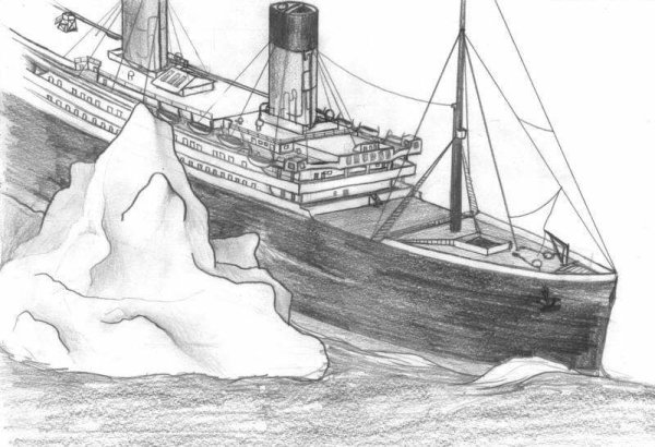 Титаник рисунок корабля срисовка