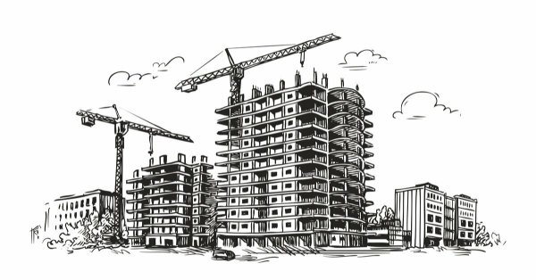 Эскиз многоэтажного дома