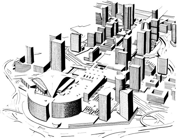 Здания архитектуры карандашом