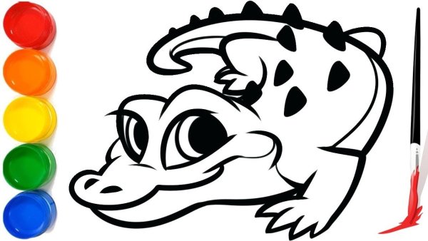 Раскраска крокодил