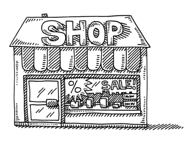 Рисунок полок в магазине