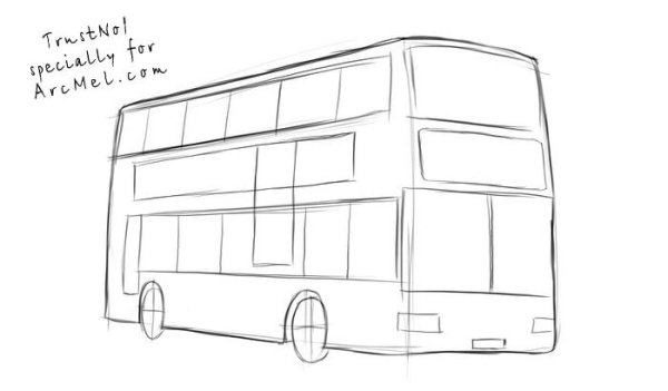 Автобус карандашом