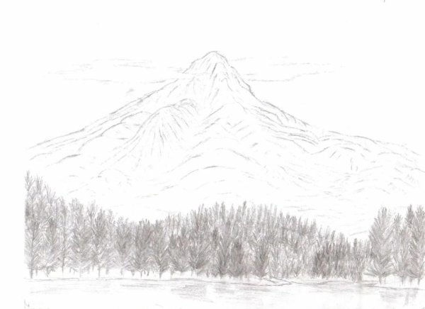 Гора Эльбрус набросок