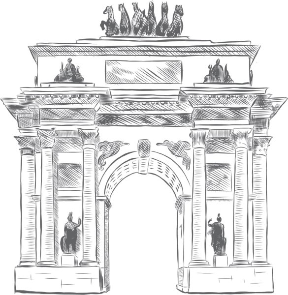 Нарвские триумфальные ворота Санкт-Петербург чертежи