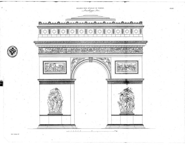 Триумфальная арка Париж чертеж