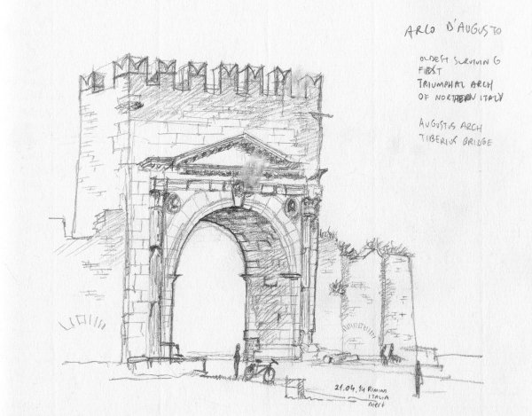 Арка августа Римини чертежи