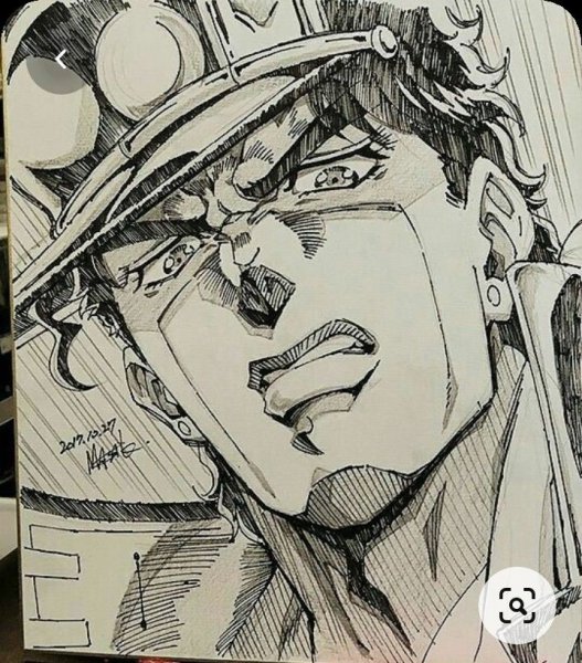 Джотаро Куджо чёрно белое