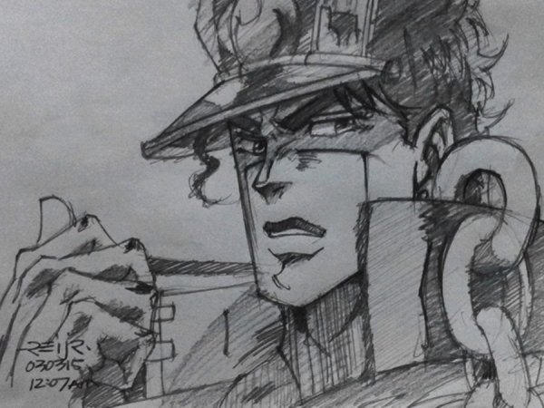 Джотаро Куджо карандашом