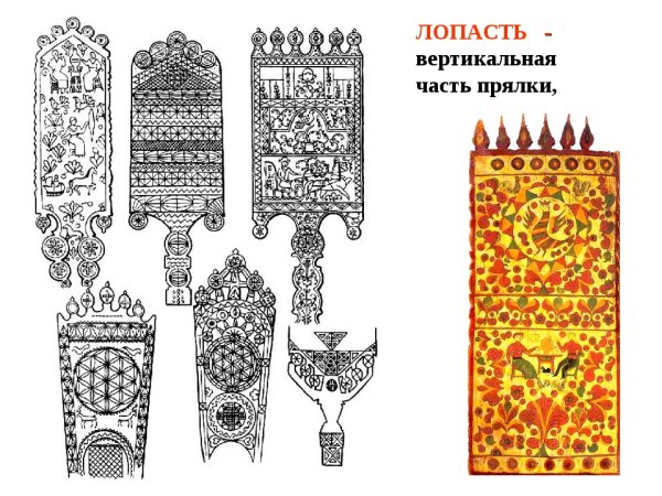 Эскиз декоративного украшения прялки