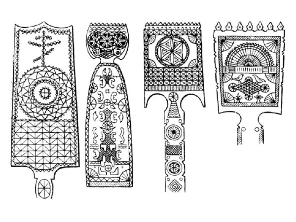 Прялка Мезенская раскраска для детей