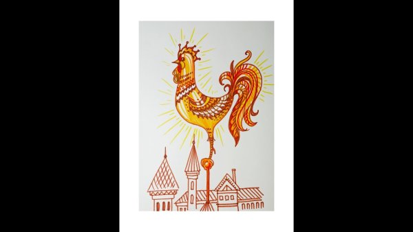 Рисунок петуха карандашом для срисовки