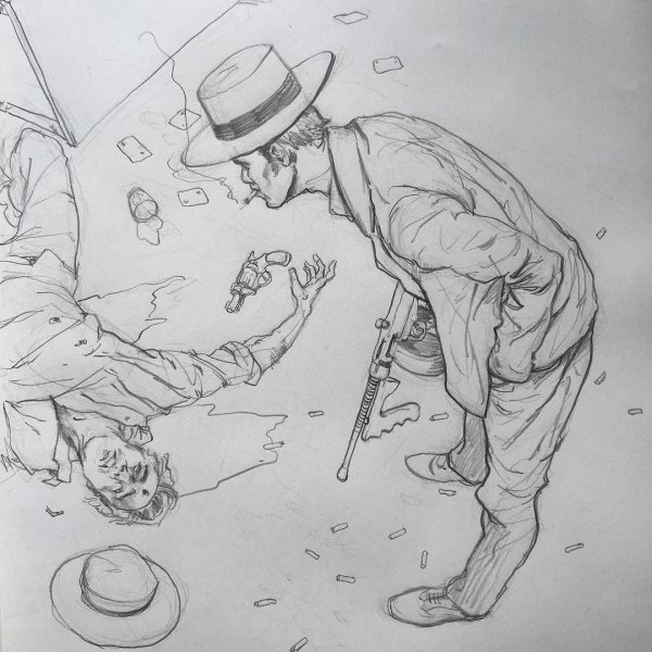 Убийство рисунок карандашом