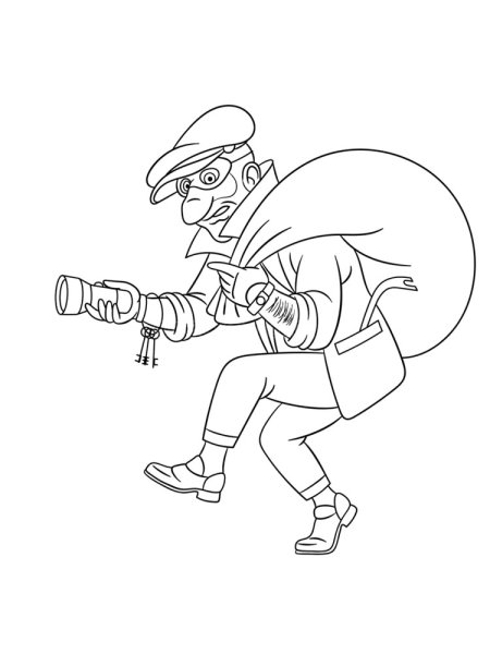 Преступник раскраска